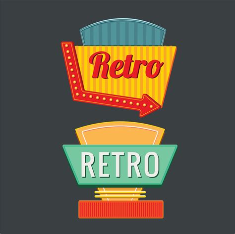 Vintage Or Retro Signs Template Set 224346 Vector Art At Vecteezy
