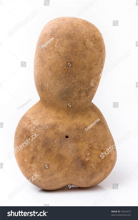 Funny Potato Shaped Like A Little Mans Head And Body Leaning Forwards