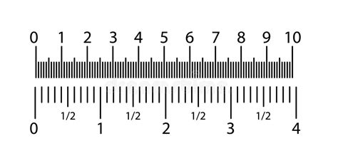 Inch And Metric Rulers Centimeters And Inches Measuring Scale Cm