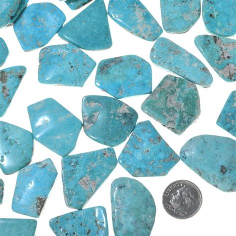 Bright Sky Blue Turquoise Cabochons Backed Sonoran Avg 24ct Set Of 2
