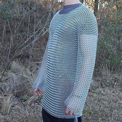 Black Butted Chain Mail Shirt Extra Large Size Full Sleeve Medieval