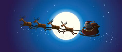 Christmas Sleigh Santa Claus And Reindeer Flying Drawing Drawing Ideas
