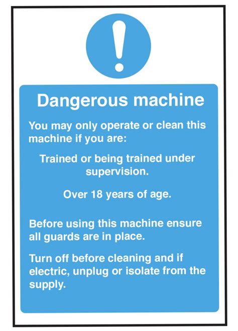 Dangerous Machine Operation Safety Sign Magna Fhs Ltd