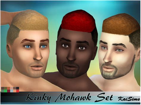 The Sims Resource Kinky Mohawk Set 1