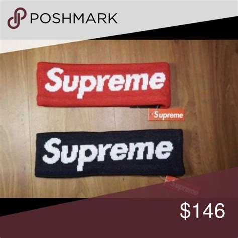 Supreme Headband Set Of 2 Black And Red Black And Red Headband Sets Supreme Accessories