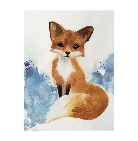 Watercolor Fox Art Woodland Painting By Sweetpeaandgummybear Fox Art