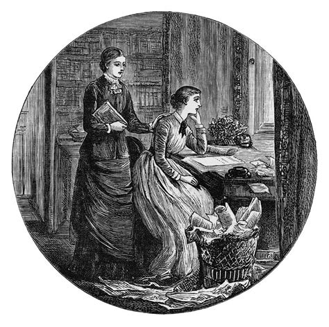 A Victorian Authoress Suffering Drawing By Mary Evans Picture Library