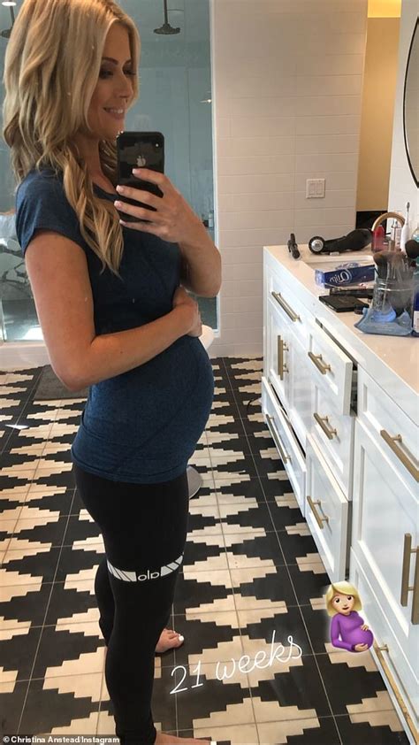 christina anstead celebrates being 21 weeks pregnant with a mirror selfie following an