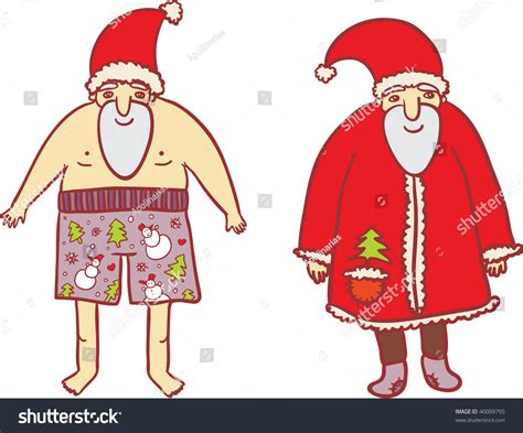 Santa Claus Naked And Clothed Stock Vector Illustration My Xxx Hot Girl