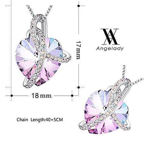 Angelady ♥amour De Léternité♥ Collier Coeur Bleu Améthyste Pour Femme Collier Pendentif Coeur