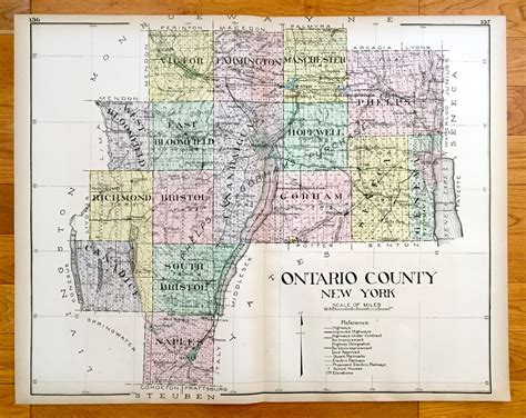 Antique Ontario County New York 1911 New Century Atlas Map | Etsy
