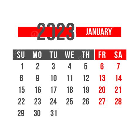 Enero 2023 Calendario Clipart Fondo Transparente Png 2023 Calendario Images