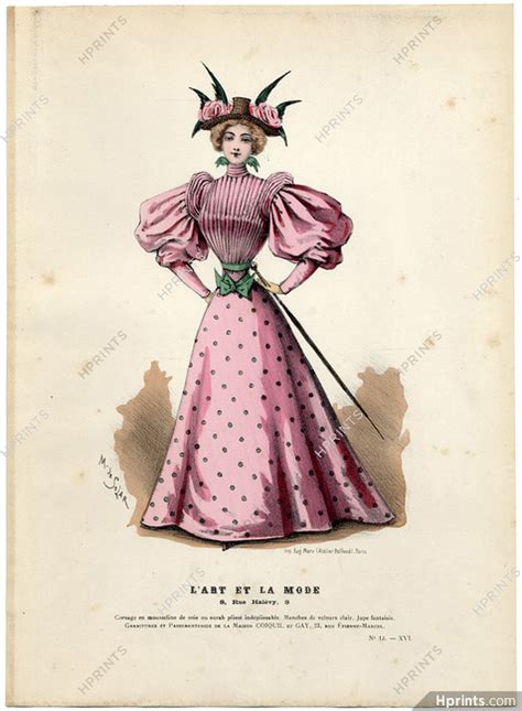 Lart Et La Mode 1895 N°13 Marie De Solar Colored Fashion