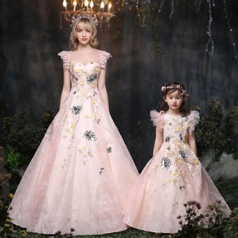Mother daughter wedding lace dresses off shoulder fashion family matching mommy. Mother Daughter Dresses for Wedding Bridal Gowns Dress ...