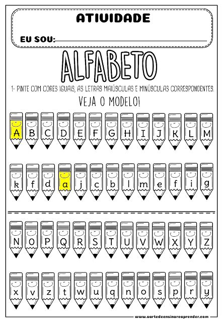 Atividade Pronta Alfabeto MaiÚsculo E MinÚsculo A Arte De Ensinar E