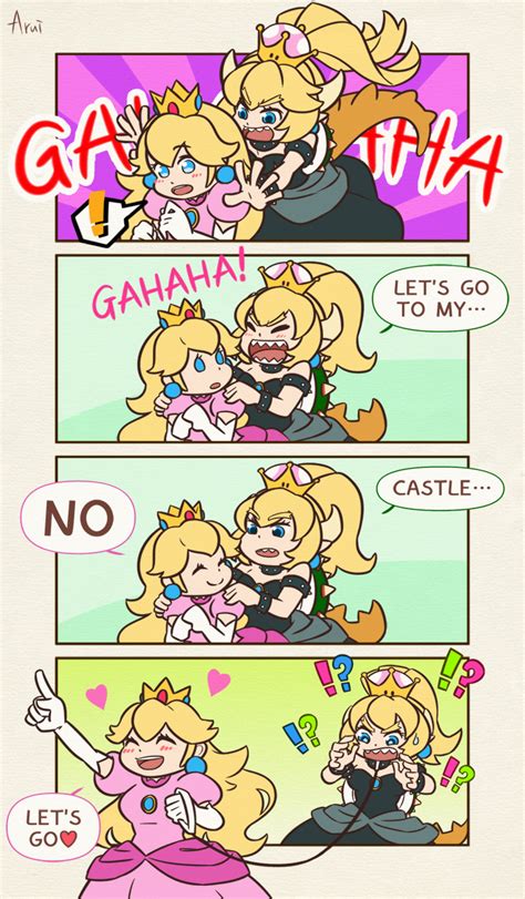 Princess Peach And Bowsette Mario And 1 More Drawn By Aruwi Nin