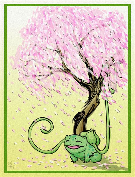 Bulbasaur And Cherry Blossoms By Ayemae On Deviantart