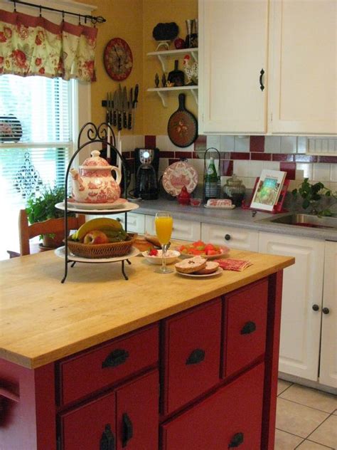 Daisy Cottage Kitchen Color Red French Country Kitchens Red Kitchen