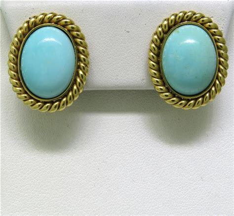 Classic 18k Gold Turquoise Earrings