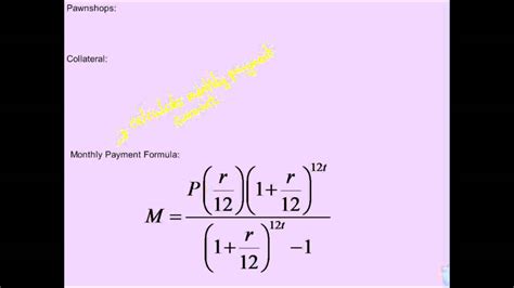 Financial Algebra Loans Monthly Payment Formula And Loan Length Formula