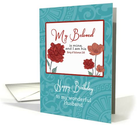 Happy Birthday To My Husband Christian Scripture Flowers Card