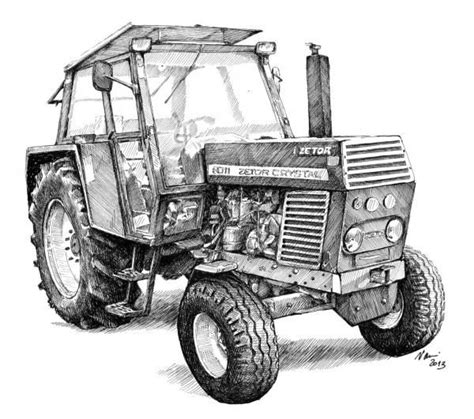 Zetor Crystal 8011 Tractor Art Classic Tractor Tractor Drawing