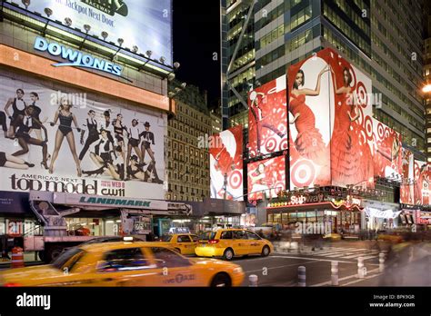 Times Square At Night Broadway 42nd Street Downtown Manhattan New