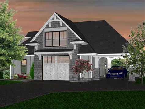 Affordable garage plans to provide more room for your cars, workshop, office, rv, or boat. 049G-0004: 1-Car Garage Apartment Plan with Carport and Craftsman Style | Garage apartments ...