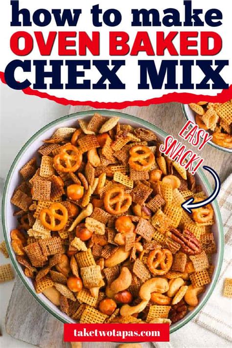 Party Chex Mix Easy Oven Baked Take Two Tapas