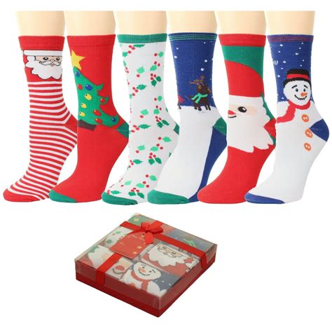 Gilbins Gilbins Women Christmas Holiday Design Crew Casual Socks 6
