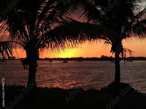 Sunset Over The Intercoastal Waterway Florida Stock Photo And