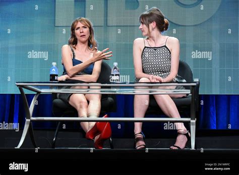 Actresses Dolly Wells Left And Emily Mortimer Speak Onstage During The Doll And Em Panel At