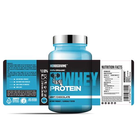 Protein Supplement Bottle Label Package Template Design Label Design