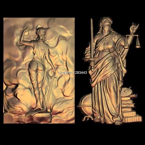 2pcs Lady Justice 3d Model Stl Relief For Cnc Stl Format Goddess Of