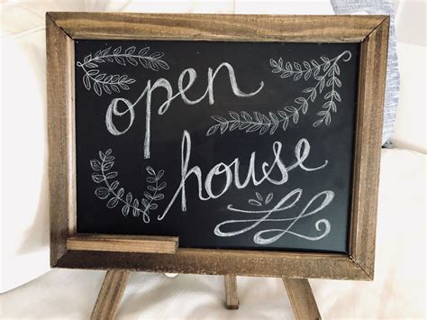 Open House Chalkboard Sign Open House Signs Hand Lettering