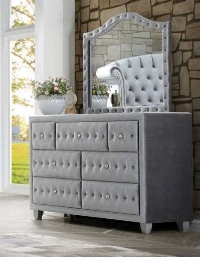 Coaster® Deanna Grey 4 Piece California King Upholstered Bedroom Set