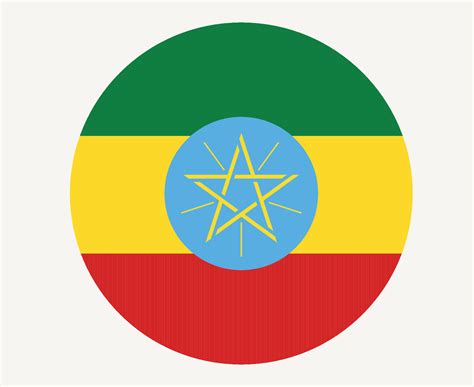 Ethiopia Flag National Africa Emblem Icon Vector Illustration Abstract