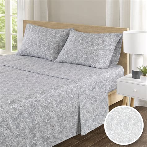 100 Hypoallergenic Cotton Sheets Set Soft Paisley Cal King Bed Sheet