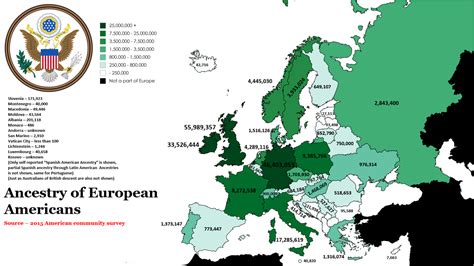 Ancestry Of European Americans Map American Map Europe Map