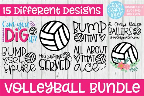 Volleyball Svg Dxf Eps Png Cut File Bundle