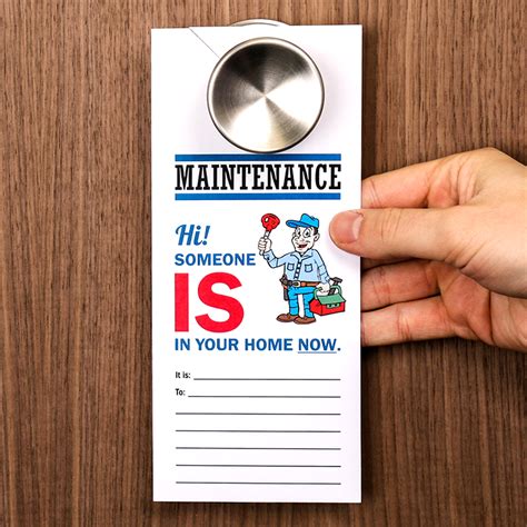 Someone Is In Your Home Maintenance Door Hanger 2 Sided Signs Sku