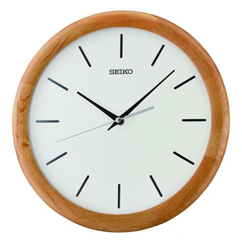 Seiko Wooden Round Wall Clock Silent Sweep Qxa781a
