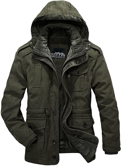 Mrstream Mens Winter Thicken 3 In 1 Fleece Lined Military Jacket