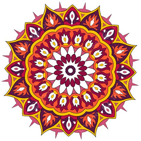 Hermoso Colorido Mandala Png Y Vector Png Mandala Vistoso Vector De