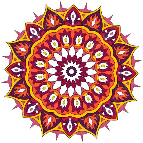 Hermoso Colorido Mandala Png Y Vector Png Dibujos Mandala Vistoso