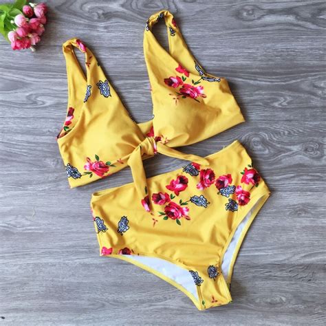 2018 bow swimwear hot knot brazilian bikini set cherry print bikinis women s swimming suit sexy
