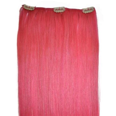 Pink Hair Piece Human Hair Extensions 18 Inch