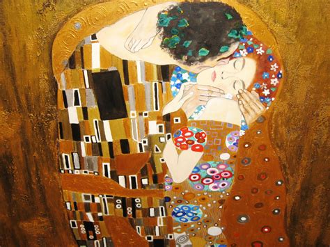 Gustav Klimt The Kiss Original Oil Painting Gustav Klimt Oil Etsy