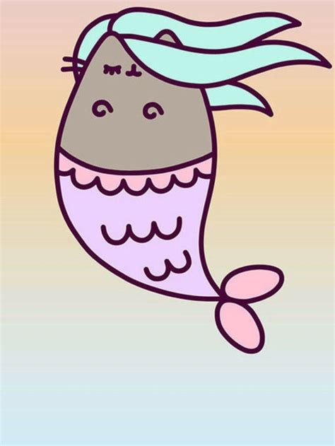 Click here and download the cute cat coloring page graphic · window, mac, linux · last updated 2021 · commercial licence included ✓. Pushmeen as a mermaid. Awesome! ^..^ meow! | Dibujos ...