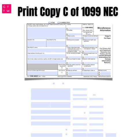 2022 1099 Misc Irs Forms Print Template Pdf Fillable With Clear And